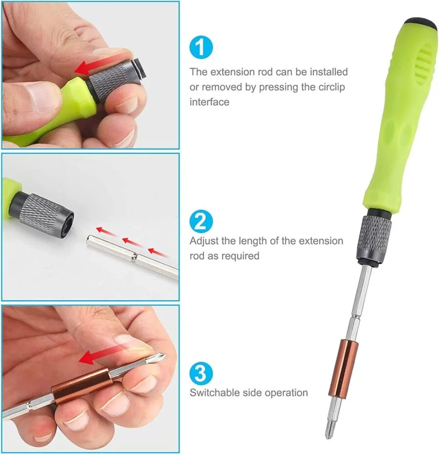 SpiderJuice 32 in 1 Extendable Magnetic Screwdriver Repairing Set with Box - Image 3
