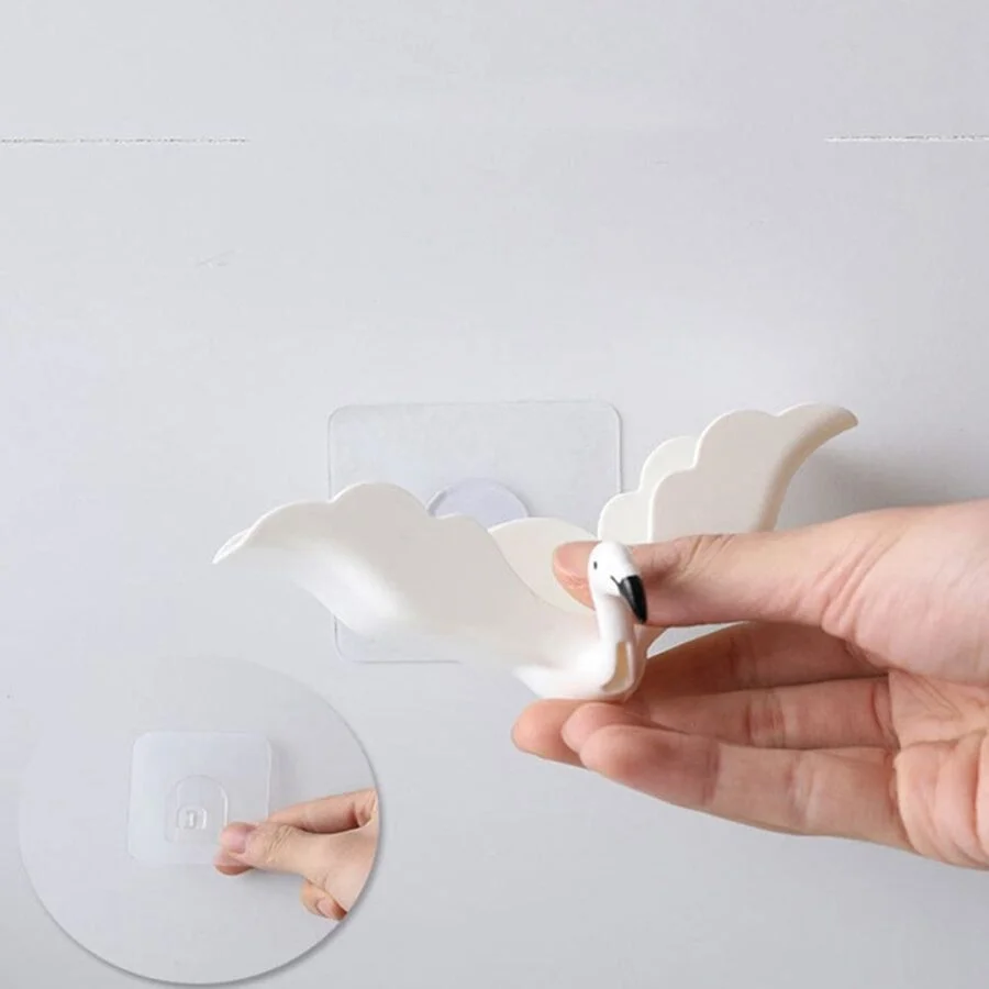 SpiderJuice Cute Flamingo Self Adhesive Wall Mount Soap Jewellery Rack Holder - Image 5