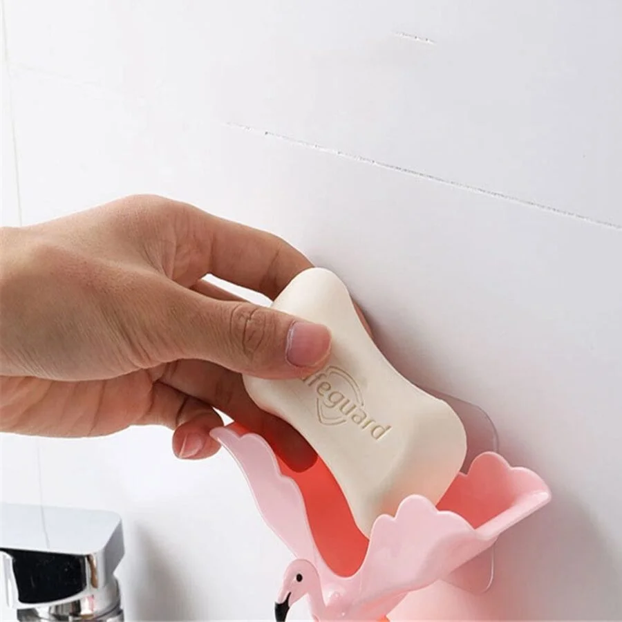 SpiderJuice Cute Flamingo Self Adhesive Wall Mount Soap Jewellery Rack Holder - Image 8