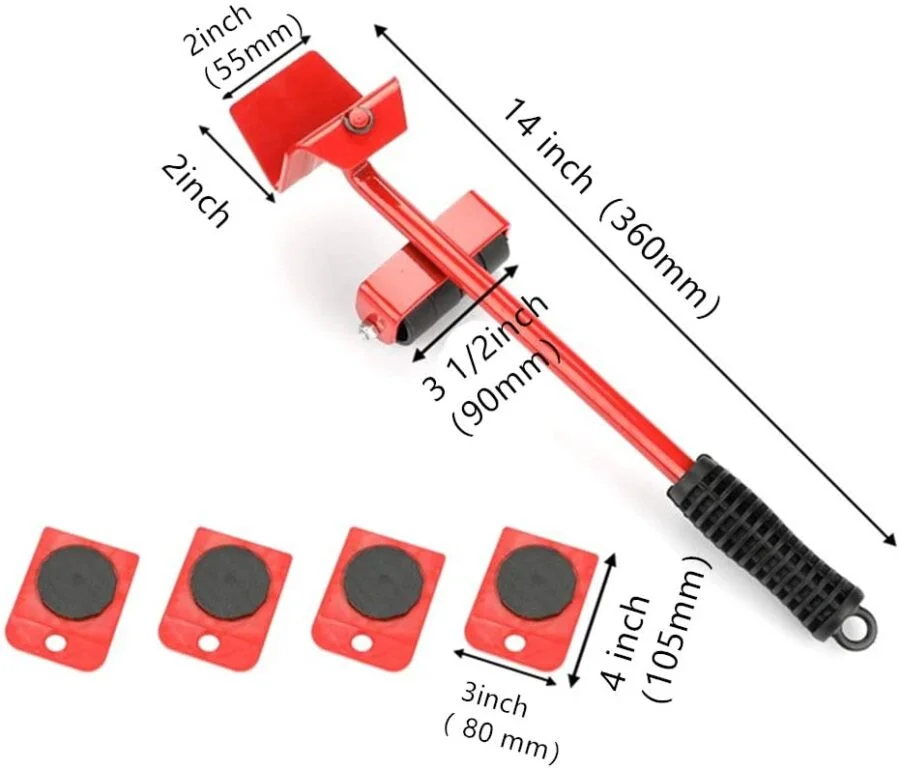 SpiderJuice Heavy Furniture Lifter Pulley and Wheel Slider Tool Set - Image 5