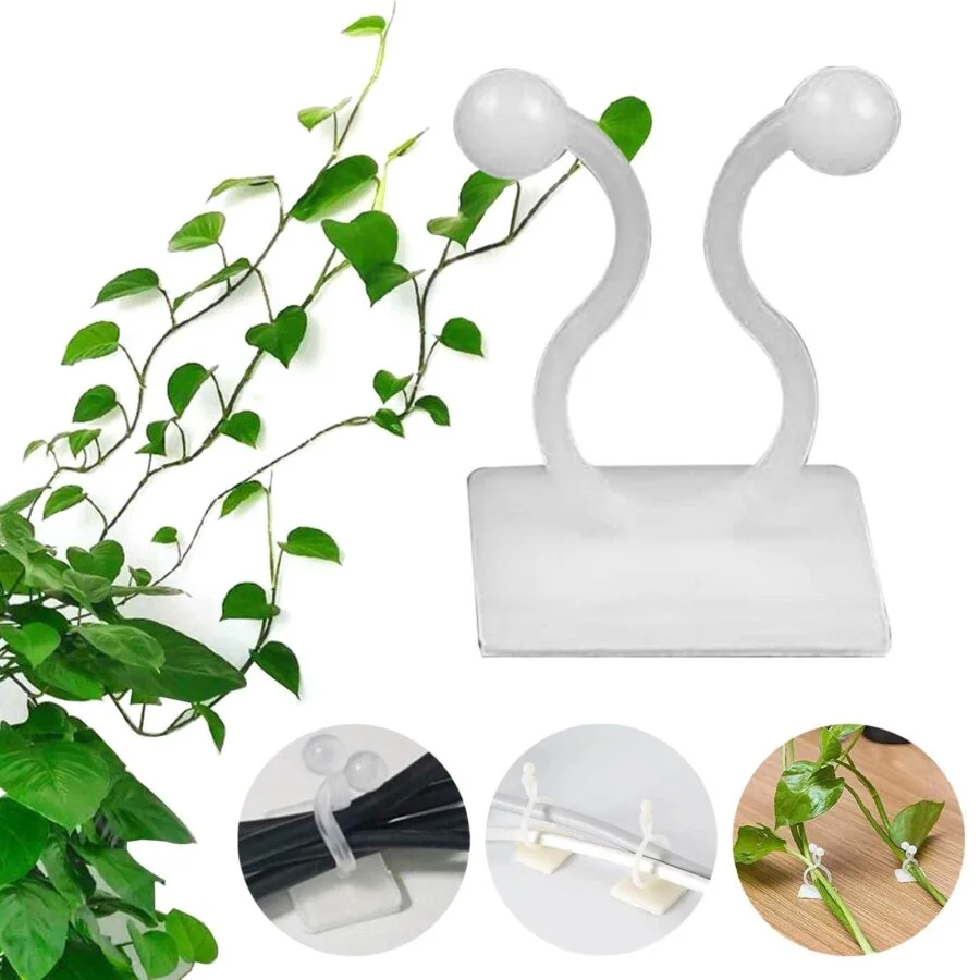 SpiderJuice 30Pc Multipurpose Adhesive Vine Wale Money Plant Wall Fixing Twist Support Clips