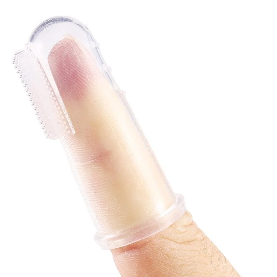 SpiderJuice Transparent Silicone Baby Finger Soft Bristles Teeth Cleaning Brush - Image 2
