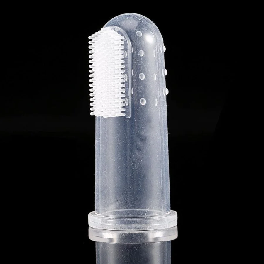 SpiderJuice Transparent Silicone Baby Finger Soft Bristles Teeth Cleaning Brush - Image 4