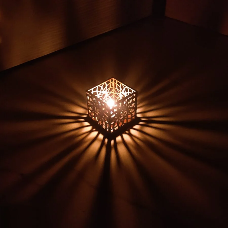 SpiderJuice Cute Festive Wooden Tea Light Diya Holder - Image 6