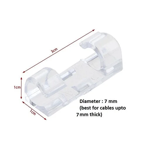 SpiderJuice 20pc Multipurpose 7mm Diameter Self Adhesive Wire Clips Cable Clamp Manager - Image 10