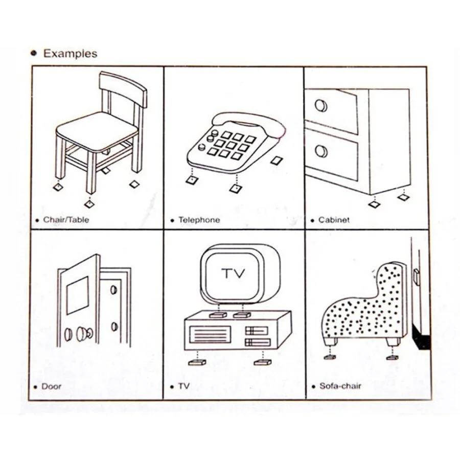 SpiderJuice 18Pc Square Shaped Adhesive Floor Protection Rubber Pads - Image 2