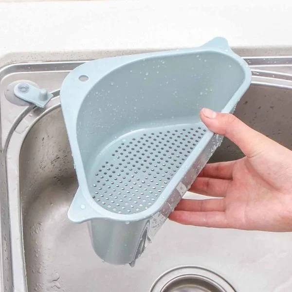 SpiderJuice Triangular Kitchen Corner Sink Strainer Basket