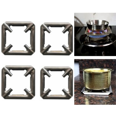SpiderJuice 4Pc Universal Square Shaped Gas Or Stove Burner stand For Small Utensils