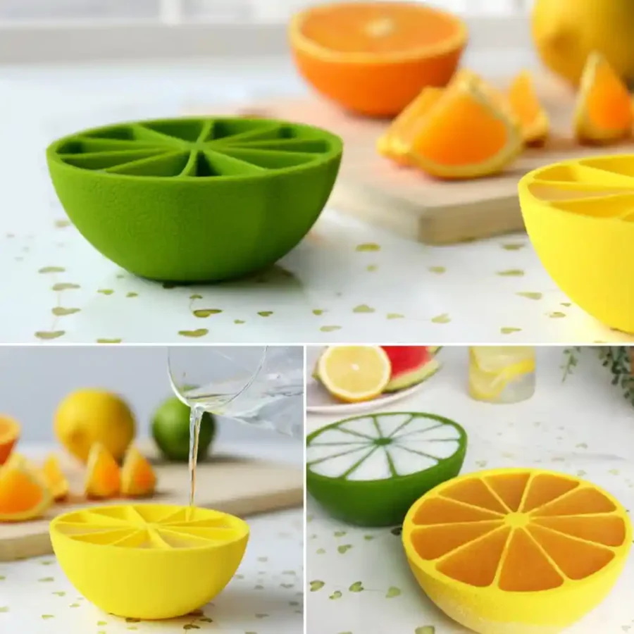 SpiderJuice 1Pc Multipurpose Lemon Shaped Silicone Mould Ice Cube Tray With 10 Lattice Section - Image 3