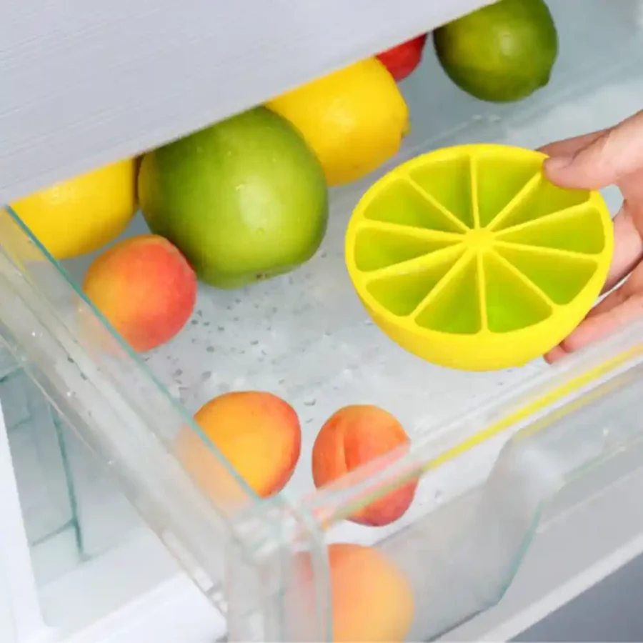 SpiderJuice 1Pc Multipurpose Lemon Shaped Silicone Mould Ice Cube Tray With 10 Lattice Section - Image 8