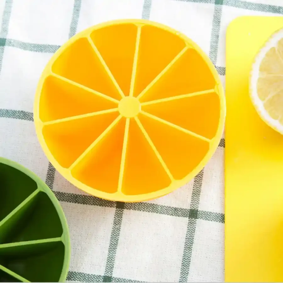 SpiderJuice 1Pc Multipurpose Lemon Shaped Silicone Mould Ice Cube Tray With 10 Lattice Section - Image 9