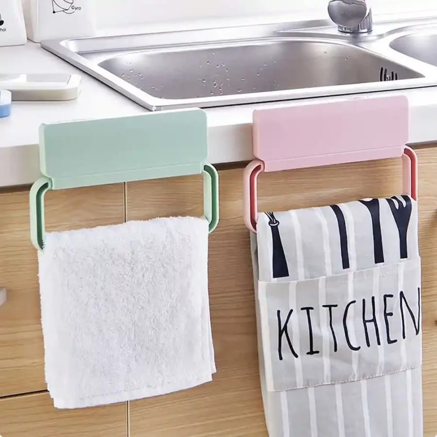 SpiderJuice 1Pc Self-Adhesive Towel Rack For Kitchen Bathroom Towel Hanging - Image 2