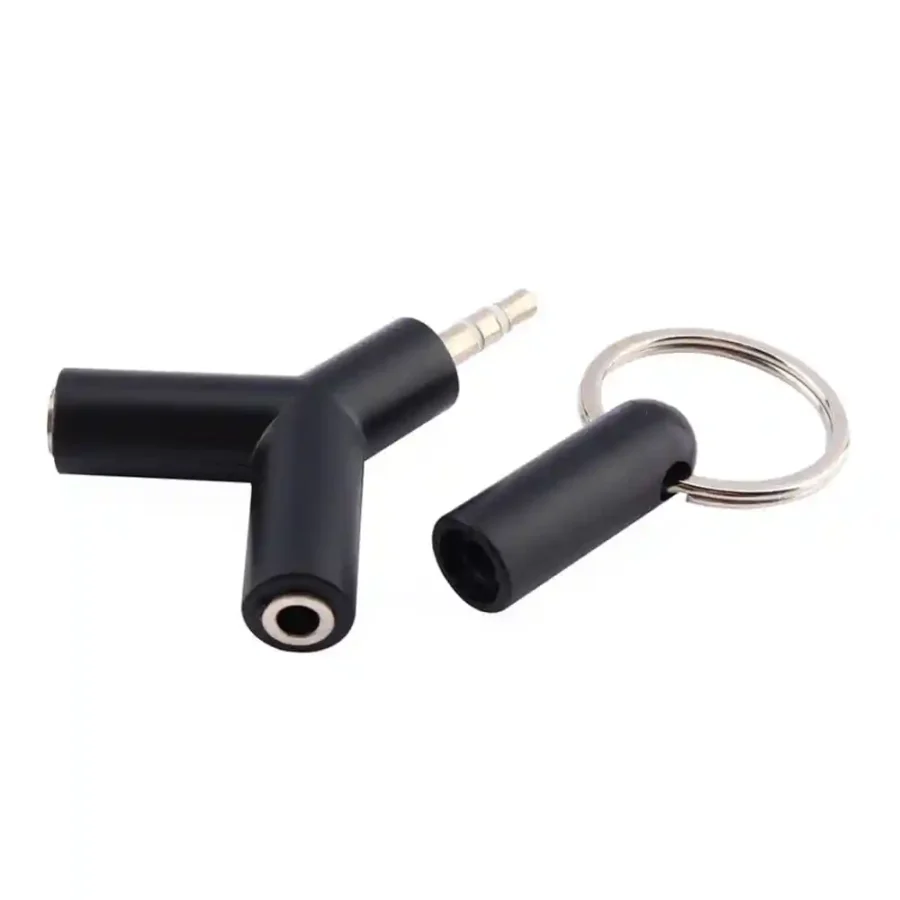 SpiderJuice 1Pc 3.5mm Male Jack Y Audio Splitter Adapter For Music Sharing With Keychain Ring - Image 2