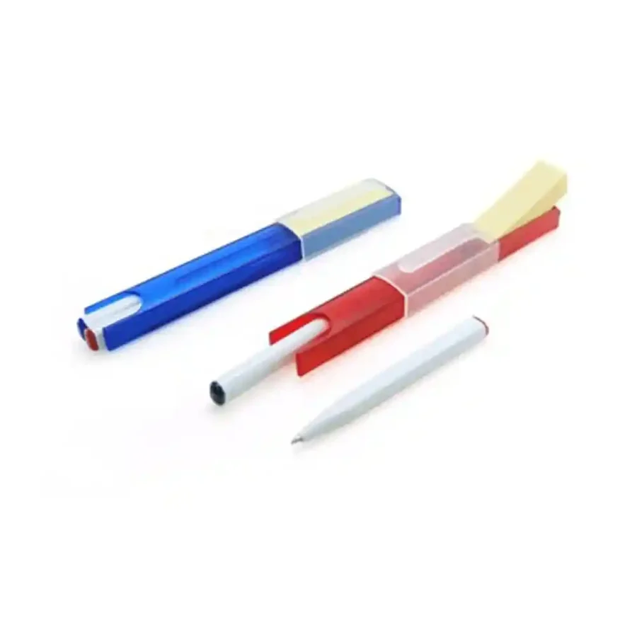 SpiderJuice 2Pc Reusable Clipable Pen Both Red And Blue Pen With Quick Sticky Notes - Image 2