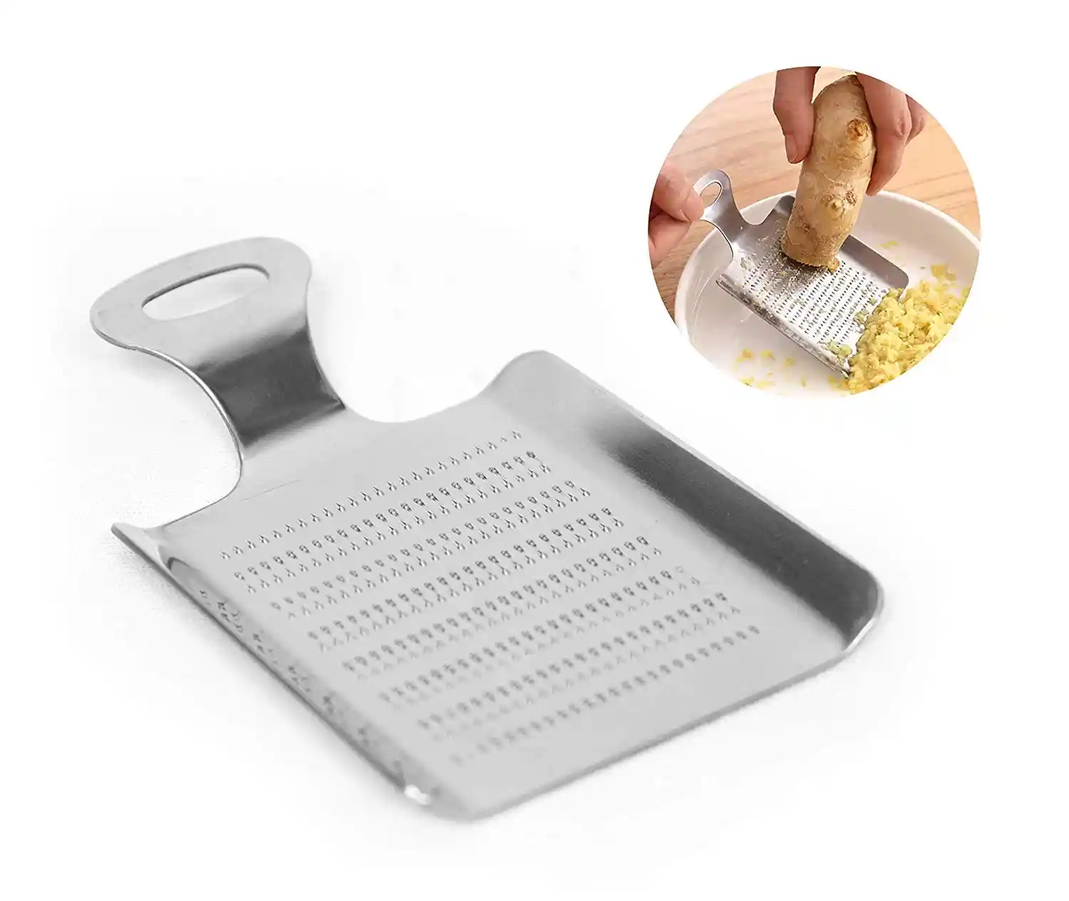 1pc Stainless Steel Ginger Grater, Silver Ginger Chopper For Kitchen