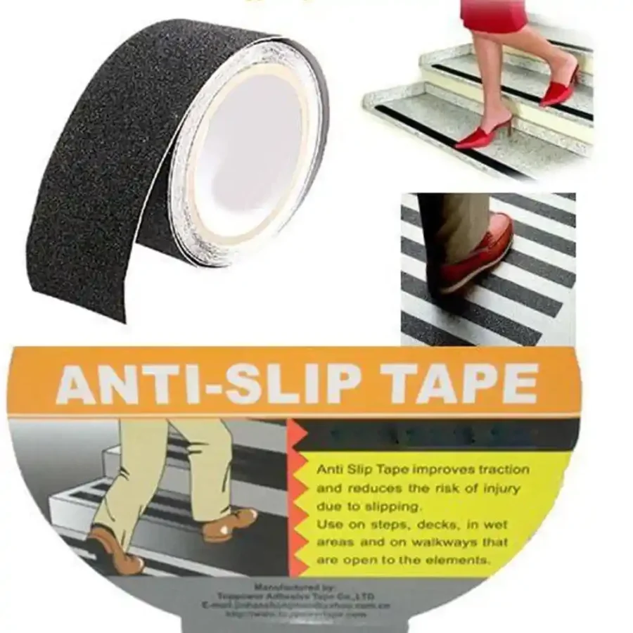 SpiderJuice 25mm x 5 metre Long Anti Skid SandPaper Tape For Accidental Falling ( Black ) - Image 3