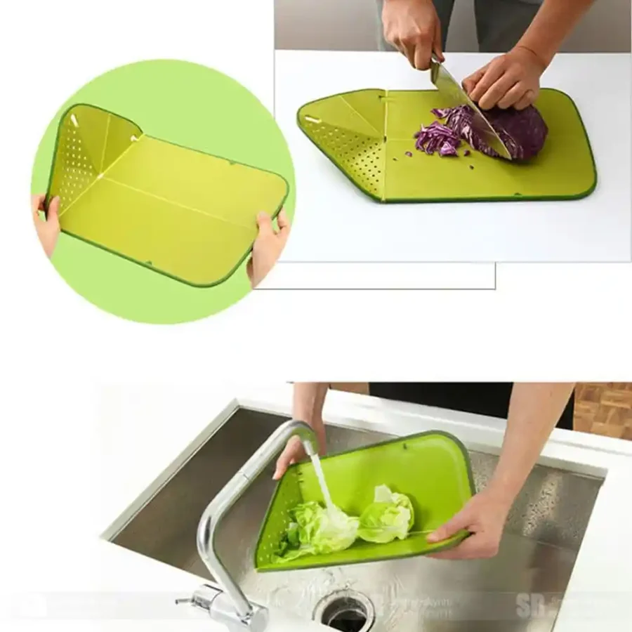 SpiderJuice 1Pc Folding Chopping Board Strainer For Vegetables Or Fruits - Image 3