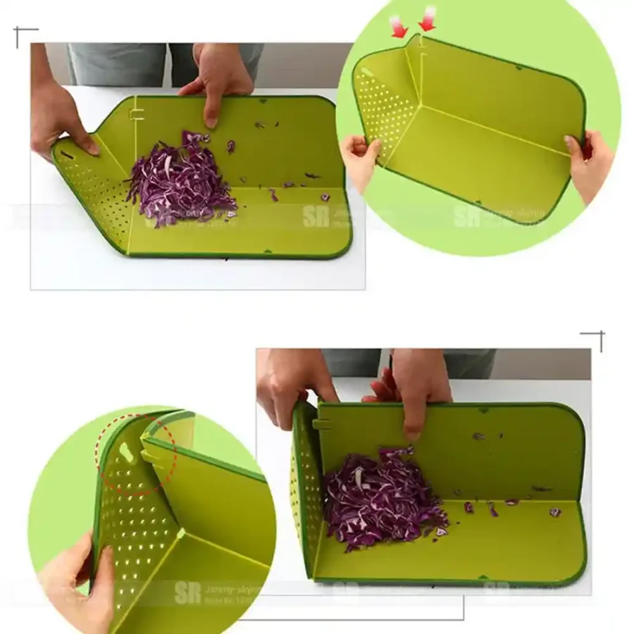 SpiderJuice 1Pc Folding Chopping Board Strainer For Vegetables Or Fruits - Image 2