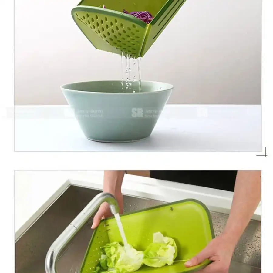 SpiderJuice 1Pc Folding Chopping Board Strainer For Vegetables Or Fruits - Image 7