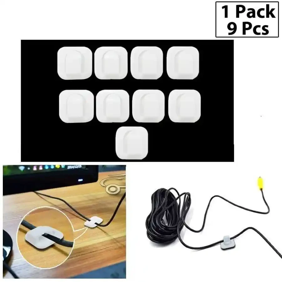 SpiderJuice 9Pcs Of Self-Adhesive Cable Organizing Clips A Clutter Free Desktop Table - Image 9