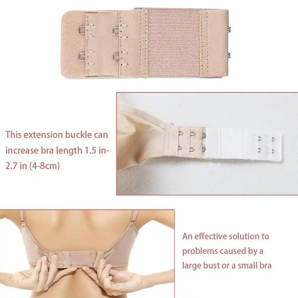 Pack of 2 Bra Extenders 3-Hooks 3-Rows Increase 0.5 to 2 inches to