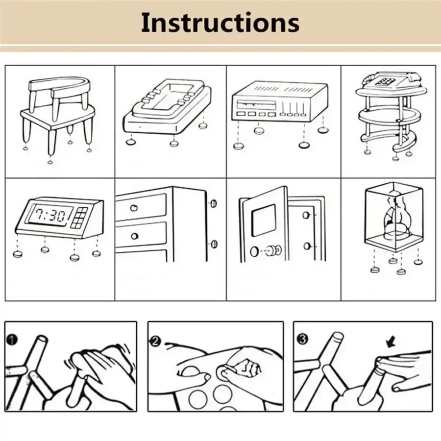 SpiderJuice 18Pc Self Adhesive Scratch Noise Proof Floor Protection Furniture Felt Pads - Image 2