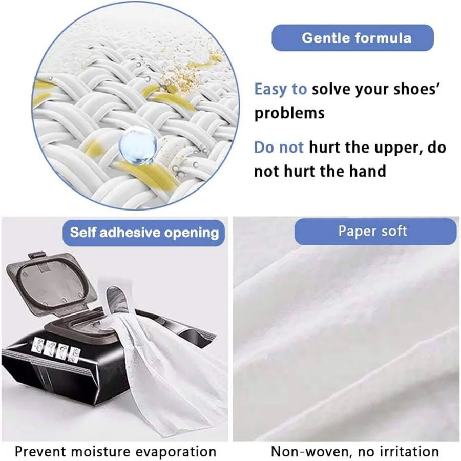 SpiderJuice 80 Sheets Quick Cleaning Shoe Sneaker Wet Wipes - Image 6