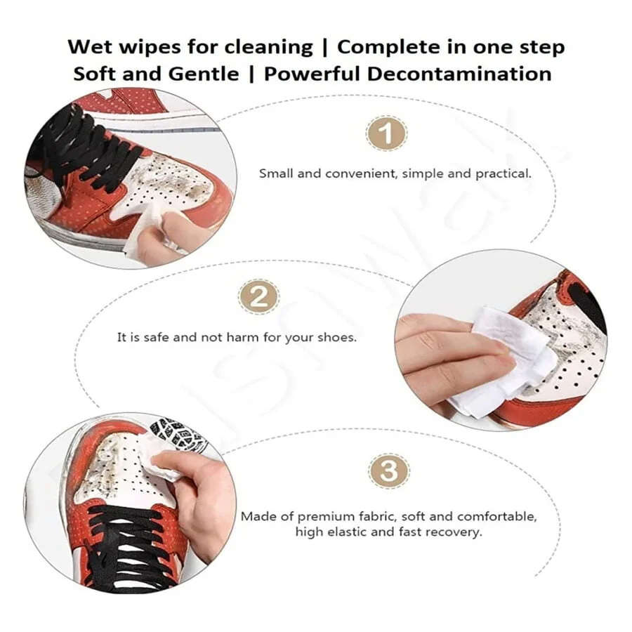 SpiderJuice 80 Sheets Quick Cleaning Shoe Sneaker Wet Wipes - Image 8