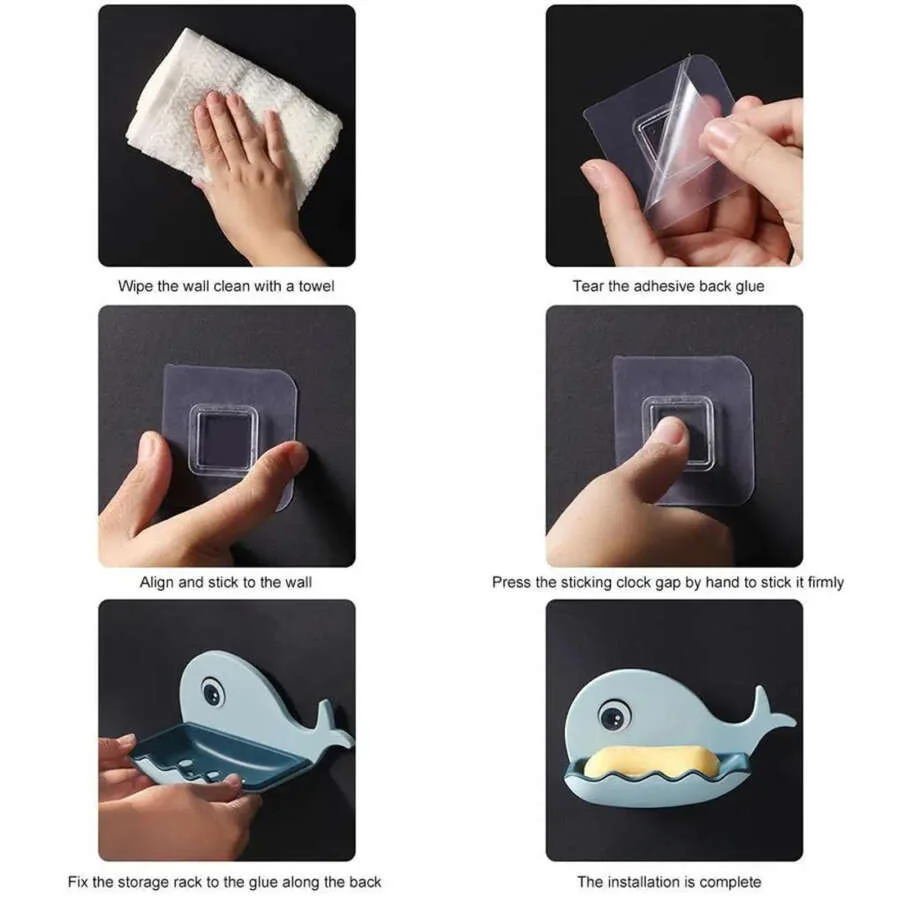 SpiderJuice Self-Adhesive Whale-Shaped Soap Holder - Image 7