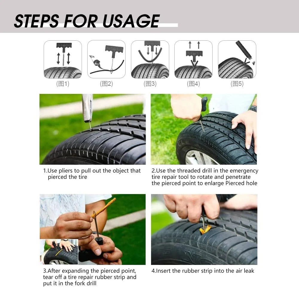 How to use a tyre-puncture repair kit