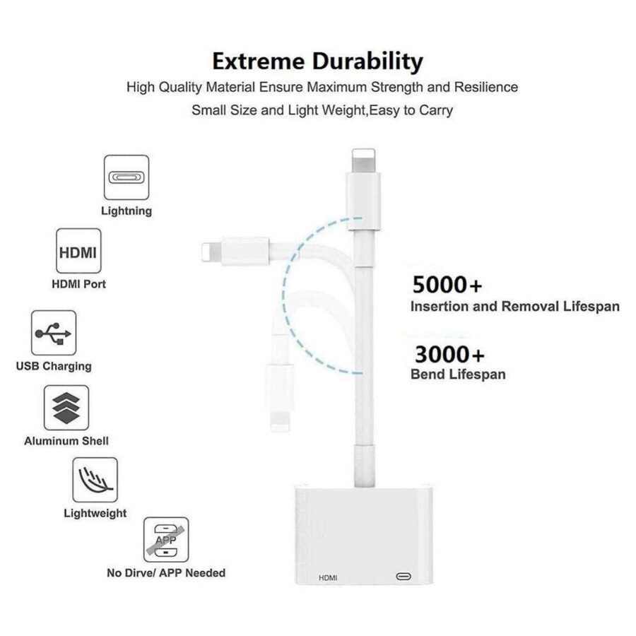 SpiderJuice Lightning To HDMI Digital AV Adapter For iPhone iPad Apple - Image 8