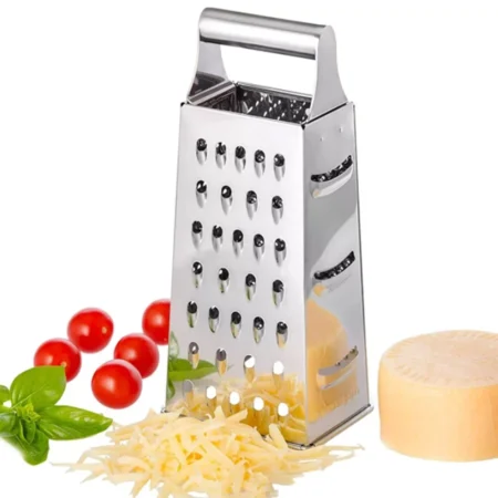 1pc, Box Grater, Stainless Steel Box Grater, Cheese Grater, Potato Slicer,  Household Cheese Grater, Food Shredder, Vegetable Grater, Ginger Grinder,  Kitchen Tools