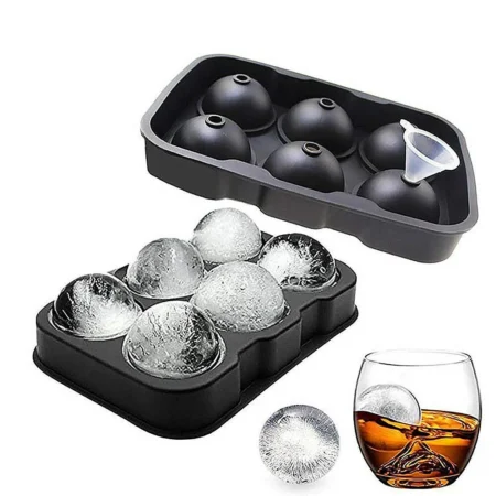 1pc Whiskey Ice Cube Tray Ice Ball Mold For Bourbon, Round Ice Mold, Sphere  Ice Mold, Reusable Silicone Ice Tray For Cocktail