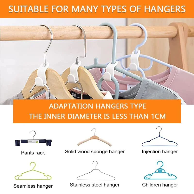 20PCS Clothes Hanger Connector Hooks, Cascading Clothes Hangers for Heavy  Duty Space Saving Cascading Connection Hooks for Clothes Closet, White 