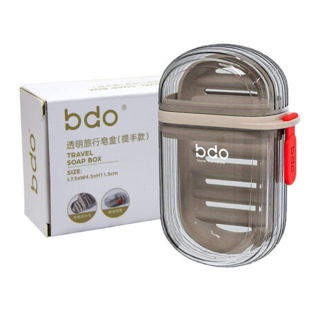 SpiderJuice 1Pc 2in1 Leakproof Transparent Portable Travel Soap Box with Lid and Drainage Tray