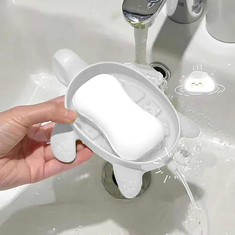 SpiderJuice soap holder for bathroom, wash basin table top with drainage hole