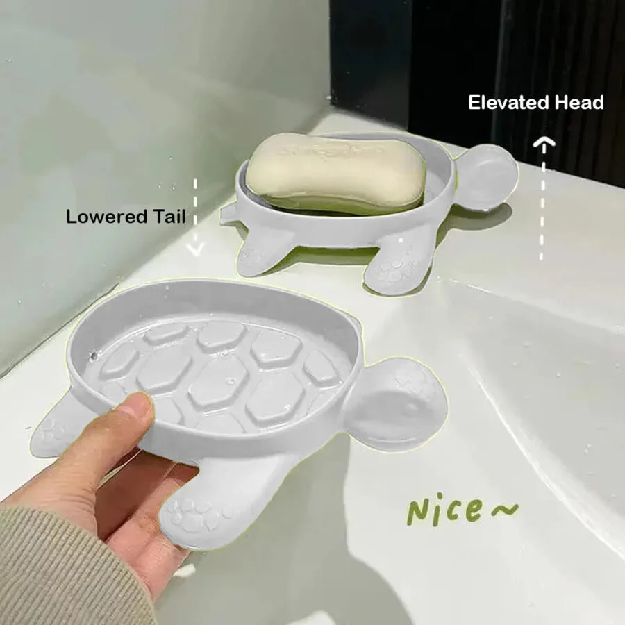 SpiderJuice kid friendly turtle design soap holder for bathroom