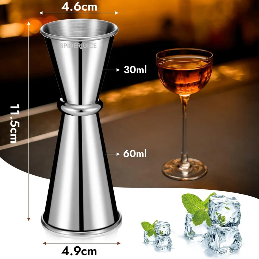 SpiderJuice 1Pc 30/60ml SS Double Sided Japanese Jigger Cup - Image 2